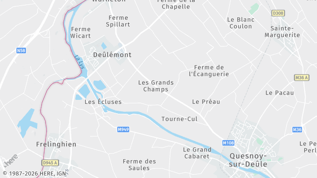 Carte de la zone d'intervention à Deûlémont