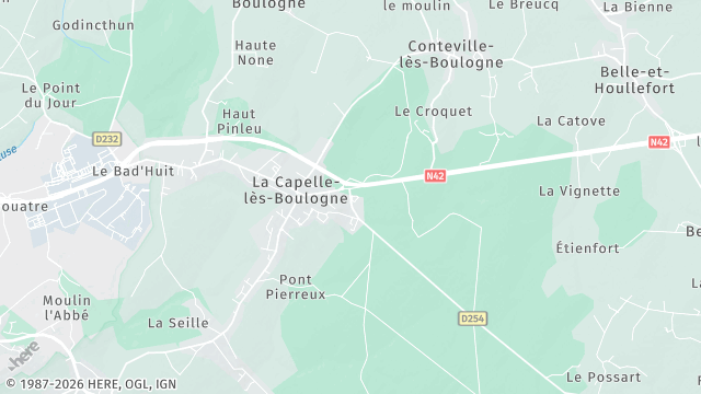 Carte de la zone d'intervention à La Capelle-lès-Boulogne