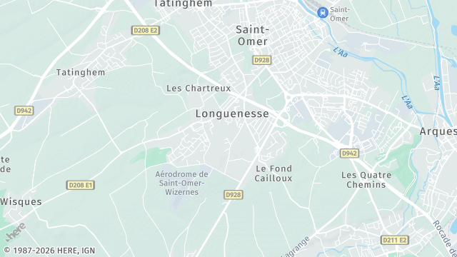 Carte de la zone d'intervention à Longuenesse