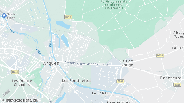 Carte de la zone d'intervention à Arques