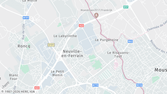 Carte de la zone d'intervention à Neuville-en-Ferrain