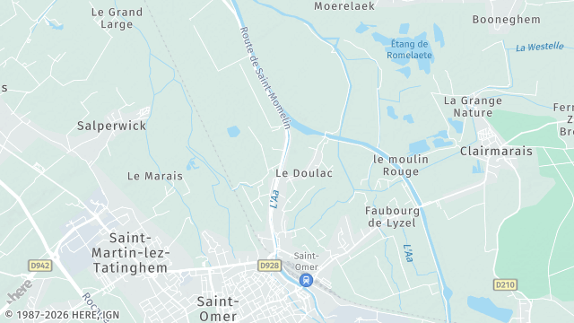Carte de la zone d'intervention à Saint-Omer