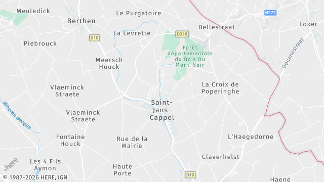 Carte de la zone d'intervention à Saint-Jans-Cappel