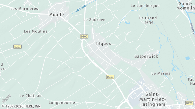 Carte de la zone d'intervention à Tilques