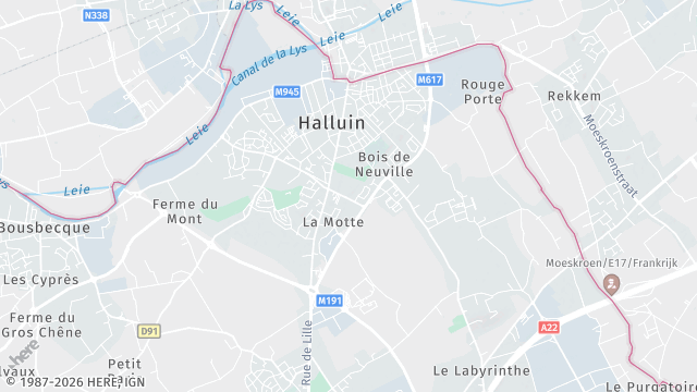 Carte de la zone d'intervention à Halluin