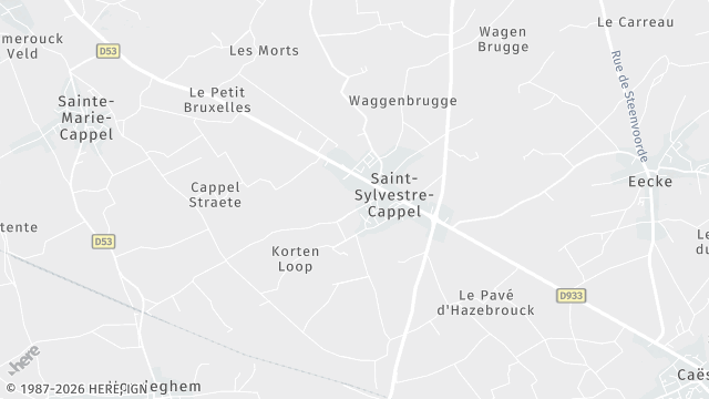 Carte de la zone d'intervention à Saint-Sylvestre-Cappel