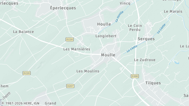 Carte de la zone d'intervention à Moulle