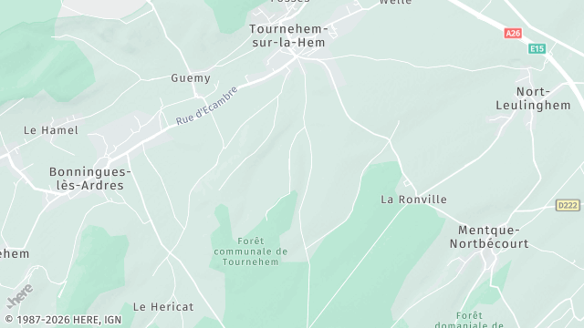 Carte de la zone d'intervention à Tournehem-sur-la-Hem