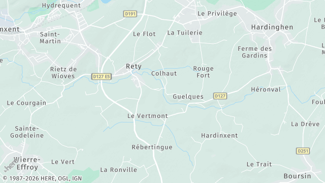 Carte de la zone d'intervention à Rety