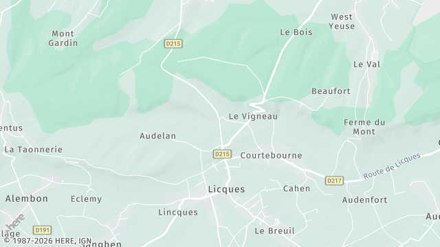 Carte de la zone d'intervention à Licques
