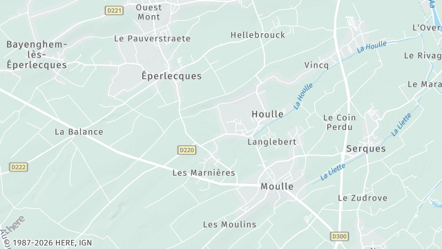 Carte de la zone d'intervention à Houlle