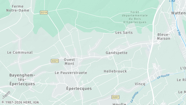 Carte de la zone d'intervention à Éperlecques