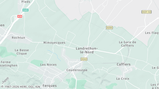 Carte de la zone d'intervention à Landrethun-le-Nord