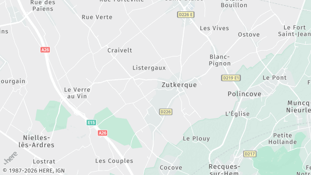 Carte de la zone d'intervention à Zutkerque