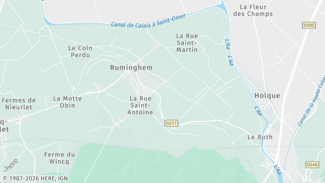 Carte de la zone d'intervention à Ruminghem