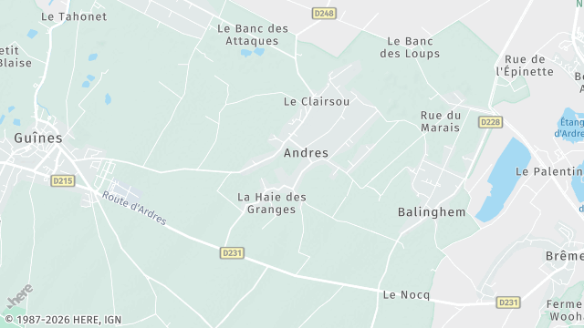 Carte de la zone d'intervention à Andres