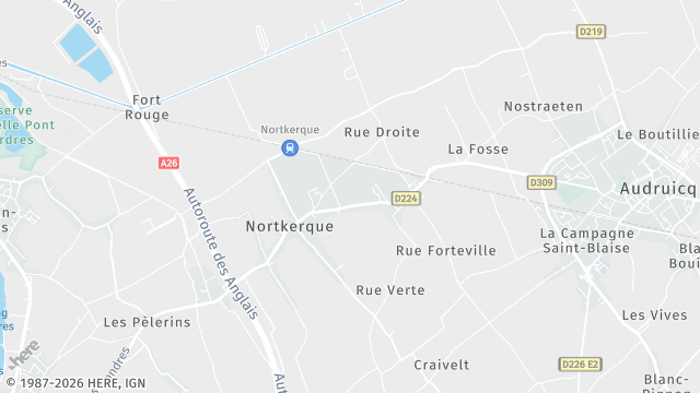 Carte de la zone d'intervention à Nortkerque