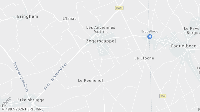 Carte de la zone d'intervention à Zegerscappel
