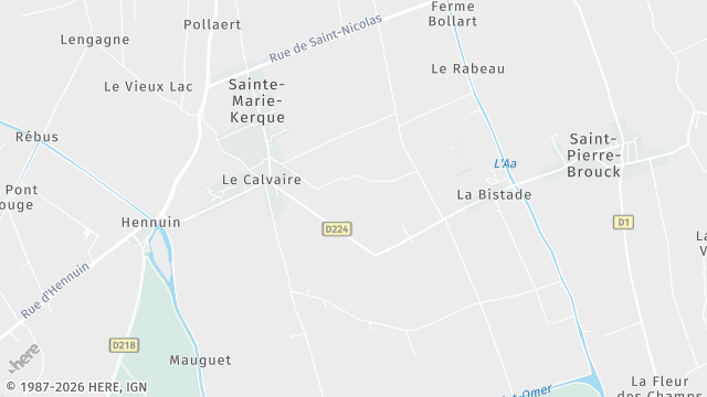 Carte de la zone d'intervention à Sainte-Marie-Kerque
