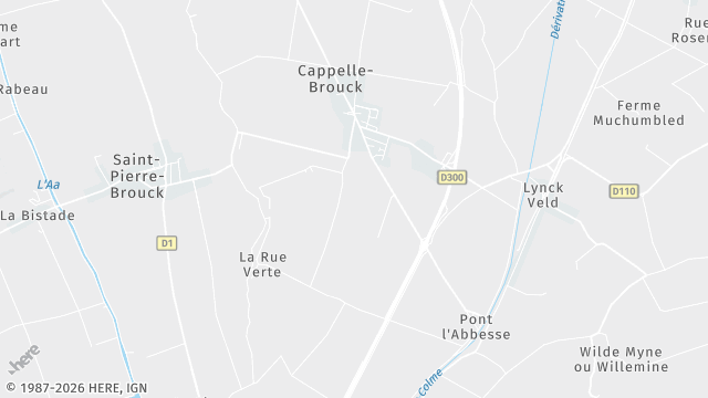 Carte de la zone d'intervention à Cappelle-Brouck