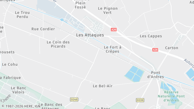 Carte de la zone d'intervention à Les Attaques