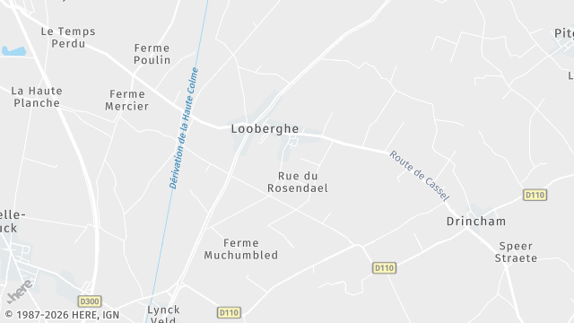 Carte de la zone d'intervention à Looberghe