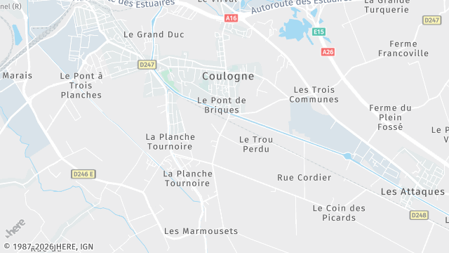 Carte de la zone d'intervention à Coulogne