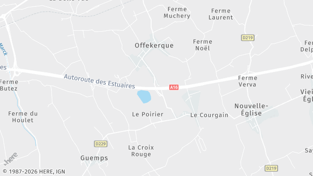 Carte de la zone d'intervention à Offekerque