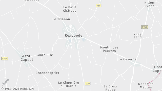 Carte de la zone d'intervention à Rexpoëde