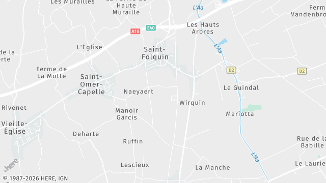 Carte de la zone d'intervention à Saint-Folquin