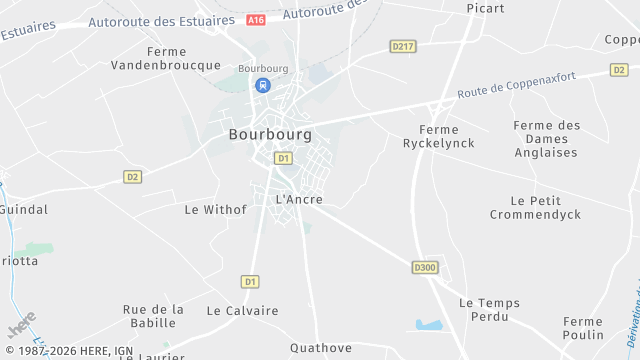 Carte de la zone d'intervention à Bourbourg