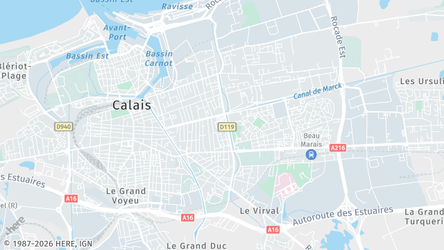 Carte de la zone d'intervention à Calais