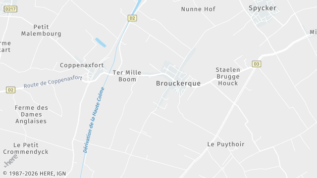 Carte de la zone d'intervention à Brouckerque