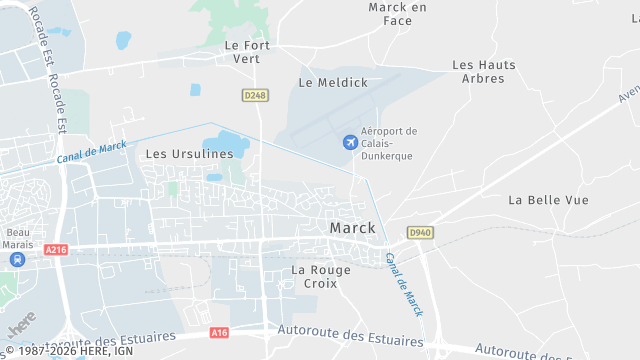 Carte de la zone d'intervention à Marck