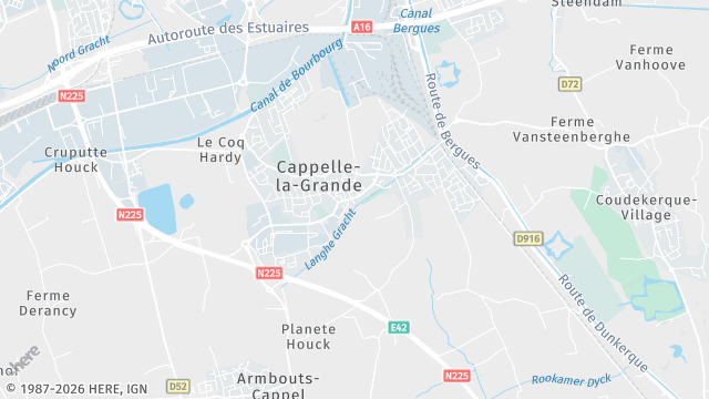 Carte de la zone d'intervention à Cappelle-la-Grande