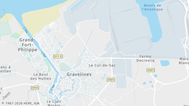 Carte de la zone d'intervention à Gravelines