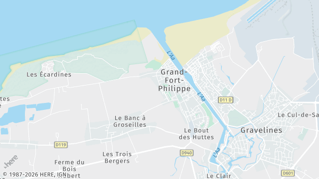 Carte de la zone d'intervention à Grand-Fort-Philippe
