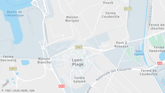 Carte de la zone d'intervention à Loon-Plage