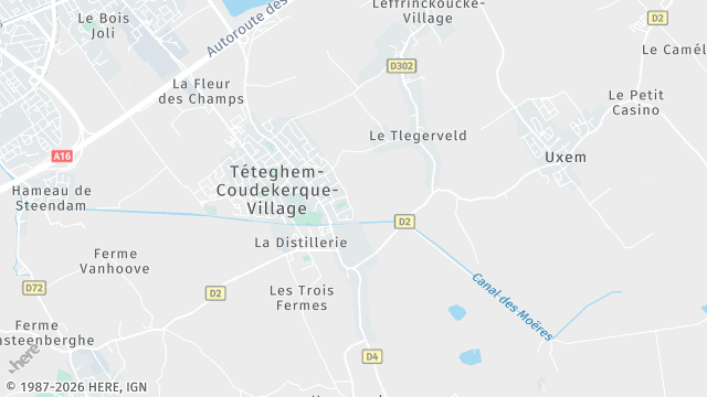 Carte de la zone d'intervention à Téteghem-Coudekerque-Village