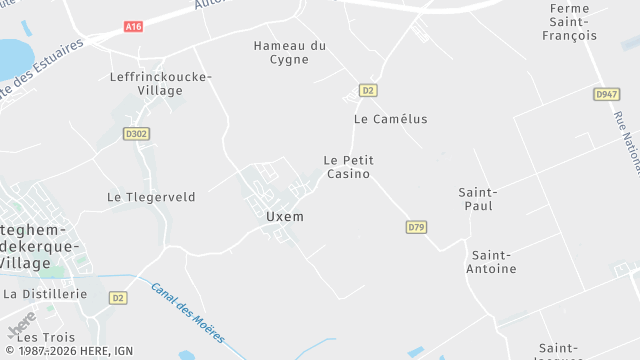 Carte de la zone d'intervention à Uxem