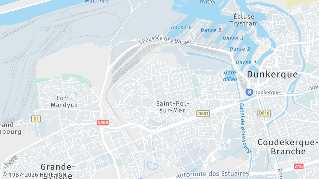 Carte de la zone d'intervention à Dunkerque