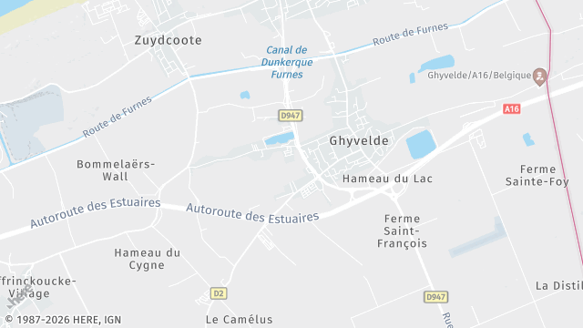 Carte de la zone d'intervention à Ghyvelde